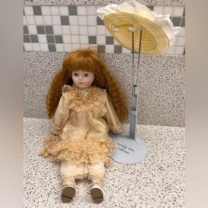 🩷3/$15 Vintage Heritage Mint 16” Porcelain Doll Long Red Hair Blue Eyes